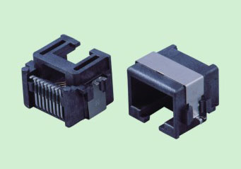 RJ45插座TAB DOWN沉板8.6 SMT中包A款3.6mm屏蔽殼網絡連接器