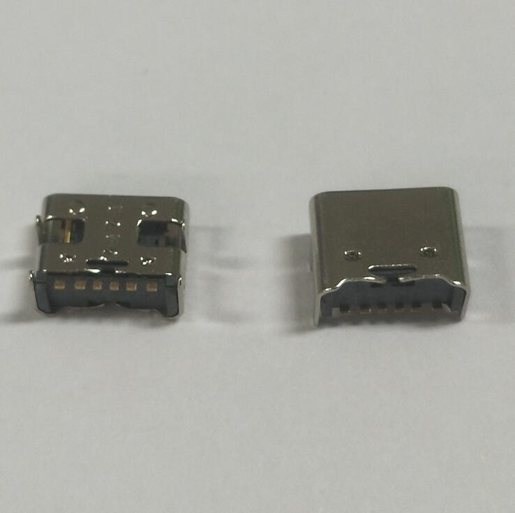 TYPE-C母座6P板上SMT腳長1.0無彈