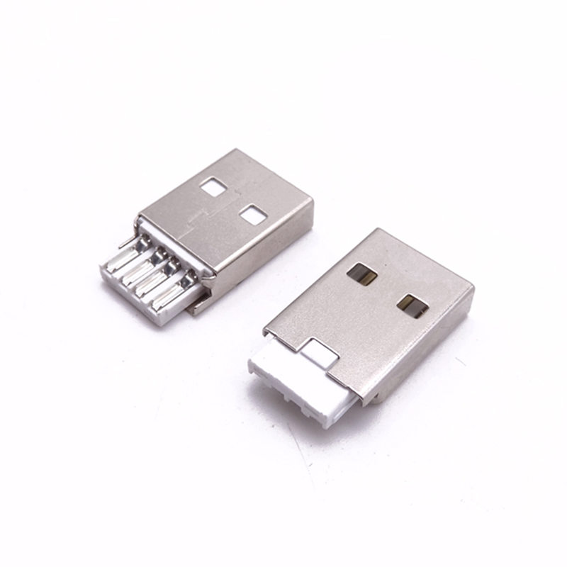 USB 2.0公頭 180度焊線(xiàn)式 白膠帶插腳 A公焊線(xiàn)式
