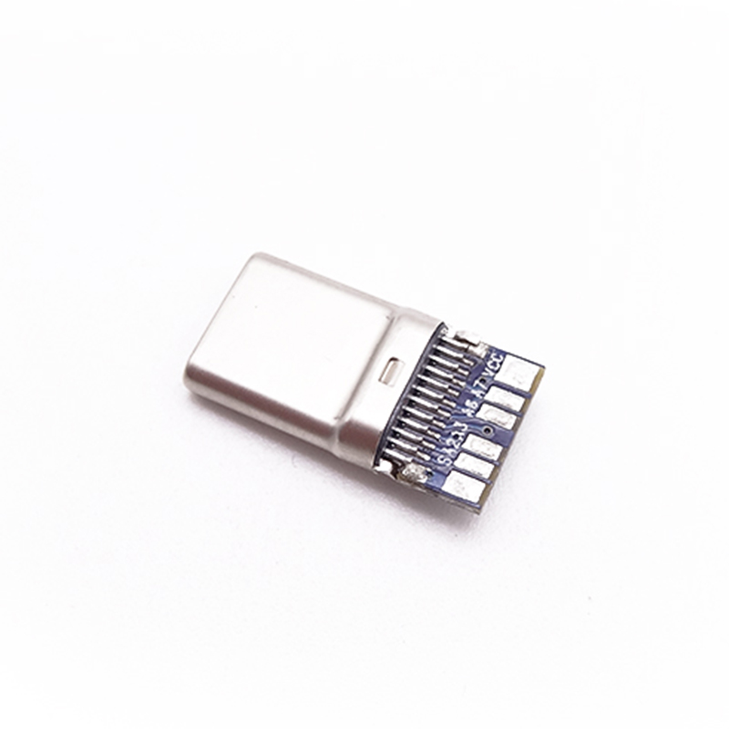 TYPE C 24P夾板公頭 拉伸外殼 一體成型 3.0板焊線式