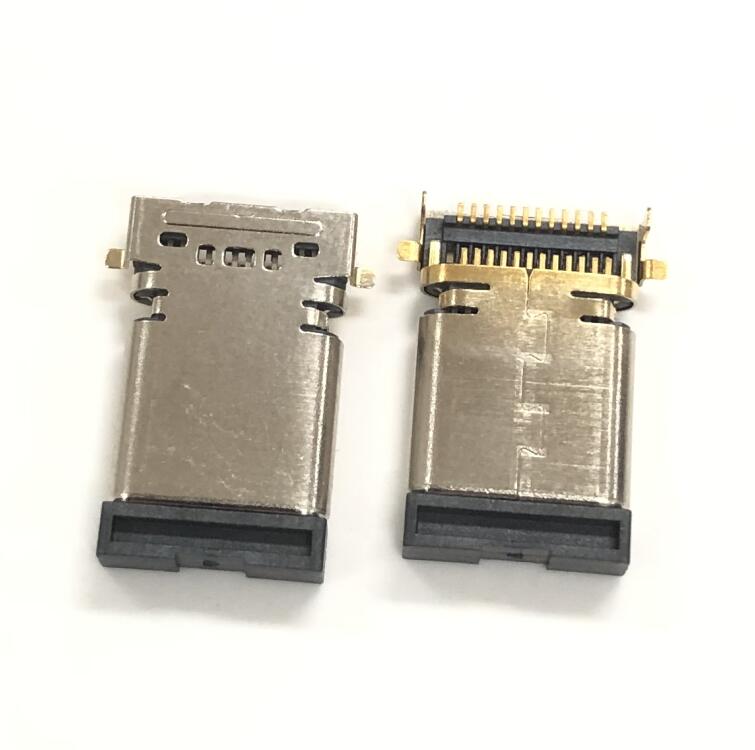 TYPE C 24P公頭 沉板SMT雙排全貼 前貼后插 鍍金帶塞