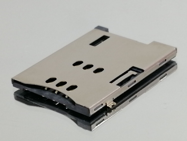 PUSH SIM卡座 CARD 6+2 PIN H=2.2 PH=1. 27 無柱(偵測(cè)一-體) 26.50+19. 35+2. 20