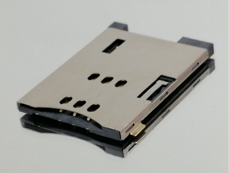 PUSH SIM卡座 CARD 6+2 PIN H=2.2 PH=1. 27無(wú)柱(偵測(cè)一體) 26. 50+19. 35+2. 20