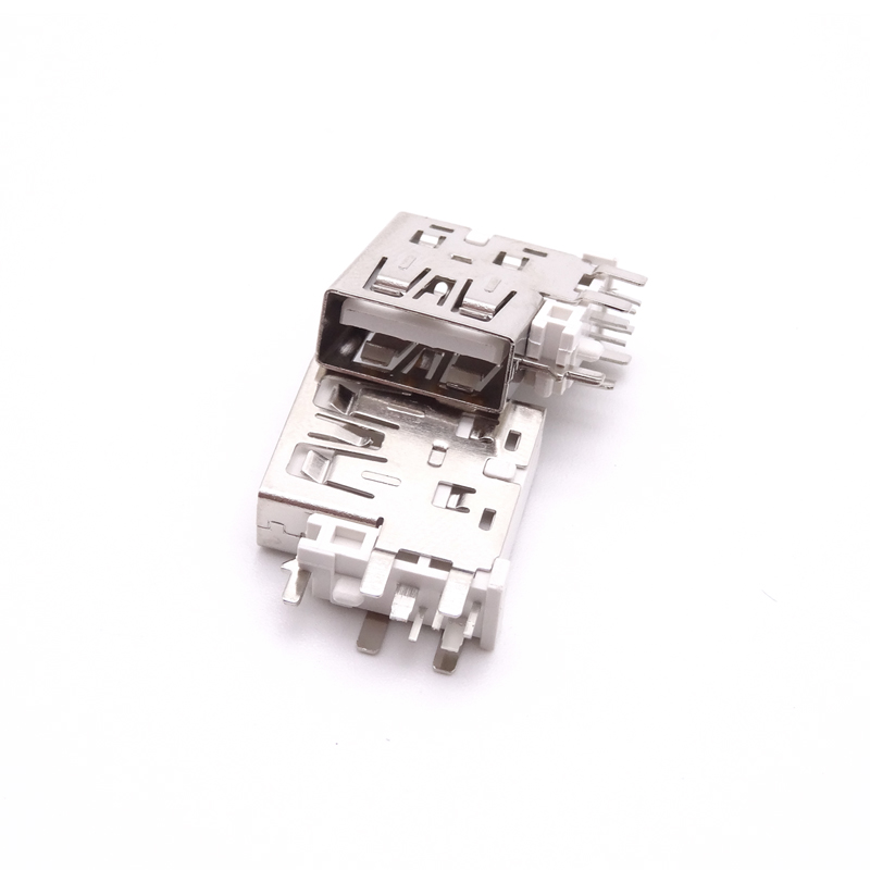 USB 2.0母座 側插長體大電流母座 五腳插板 直邊 白膠