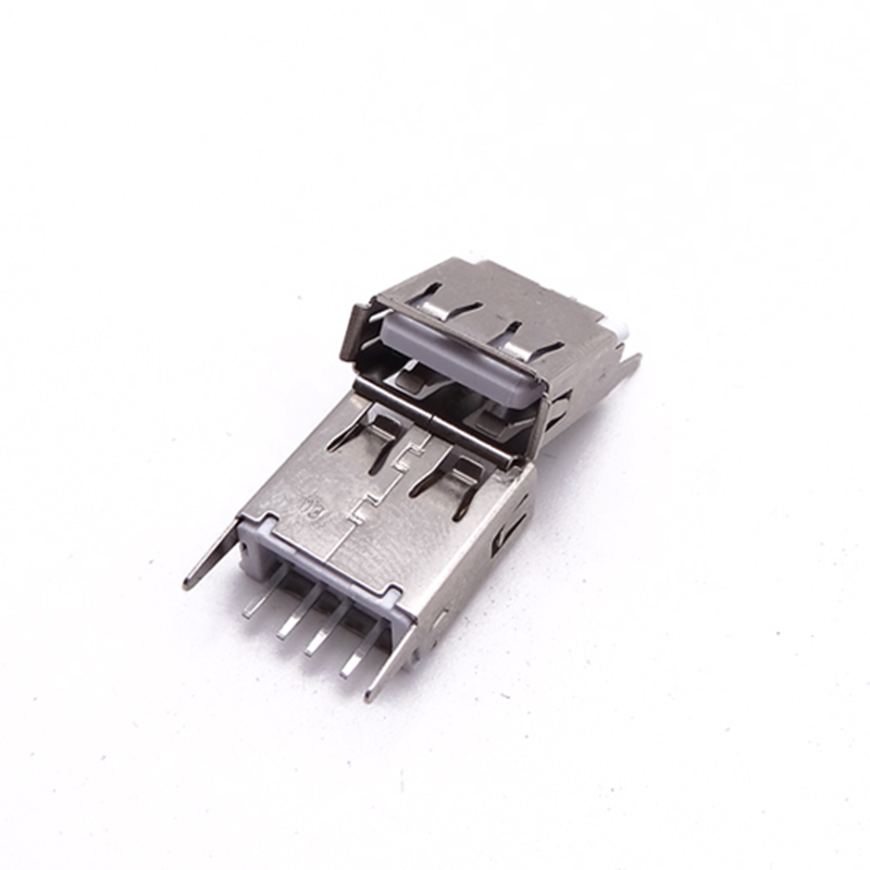 USB 2.0母座 180度13.7長 直插/立插母座 直腳 直邊/卷邊