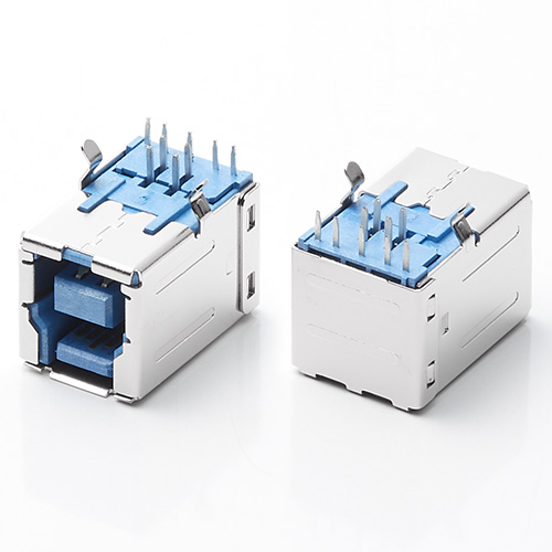 USB 3.0 BF母座 90度臥式K腳內(nèi)彎腳插板 3排PIN針DIP